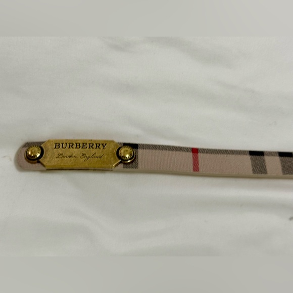 Burberry Check Canvas & Leather Belt, brown tan - Picture 1 of 4
